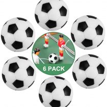 ZAWTR Table Football Balls 32mm, 6 Pcs Mini Table Soccer Replacement Balls, Table Fussball Balls ideal for Kids Adults Football Table Game Supplies (Black and White)
