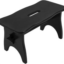 Creative Deco Black Small Toddler Child Wooden Chair Foot Stool Step | 38 x 19 x 21 cm | Small Unpainted Unfinished | Pinewood | Perfect for Children, Kids, Feet, Nursery & Kitchen