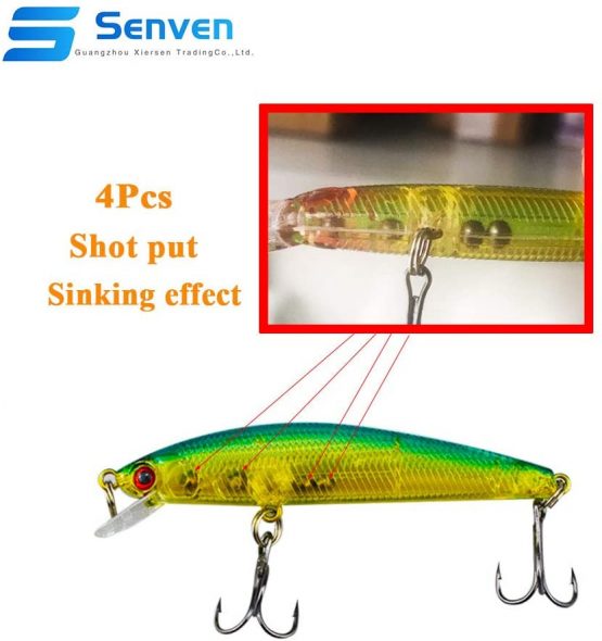 Senven Artificial Bait Minnow Fishing Lures Hard Baits Crankbaits Artificial Abs Lure For Bass Fishing Tackle, sea fishing bait and fresh water, artificial bionic rigid bait - 8Pcs - Image 3