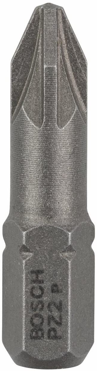 Bosch 2607001560 Extra Hard Screwdriver Bit for Pozidriv Cross Head Screws, Grey, 25mm