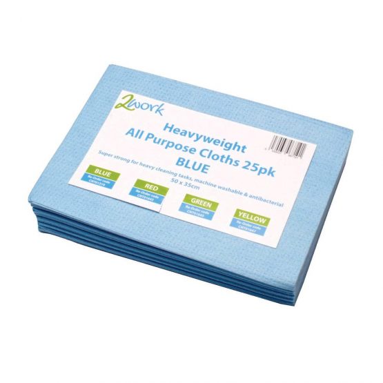 2Work Heavyweight Cloth, 400 x 400 mm, Blue (Pack of 25)