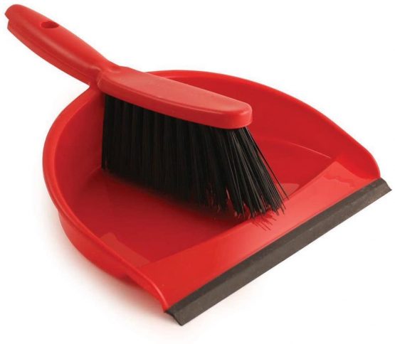 Professional Dustpan & Brush Set - Red - Soft bristles - Contico - WPSORE