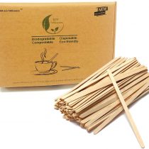 Cafe Coffee Stirrers Wooden Stir Sticks, 5.5'' Beverage Stirs Stick, Disposable Biodegradable Compostable 1000 Count