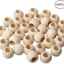 100pcs Natural Wooden Beads, 20mm Wood Spacer Beads Round Wood Loose Beads for Jewellery Making
