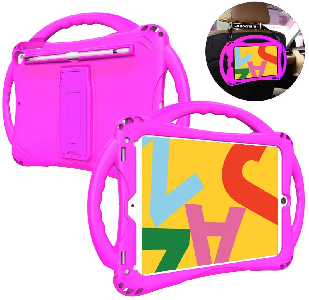 TopEsct Kids Case for iPad 9th/8th/7th Generation 10.2 inch, Built-in Handle Stand, Comes with a Strap