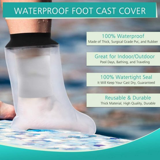 Kids Foot Cast Cover for Shower and Bath, Waterproof Shower Bandage and Reusable Sealed Cast Protector to Keep Wound and Bandages Dry, Perfect Fit The Foot Ankle, No Mark on Skin - Image 2
