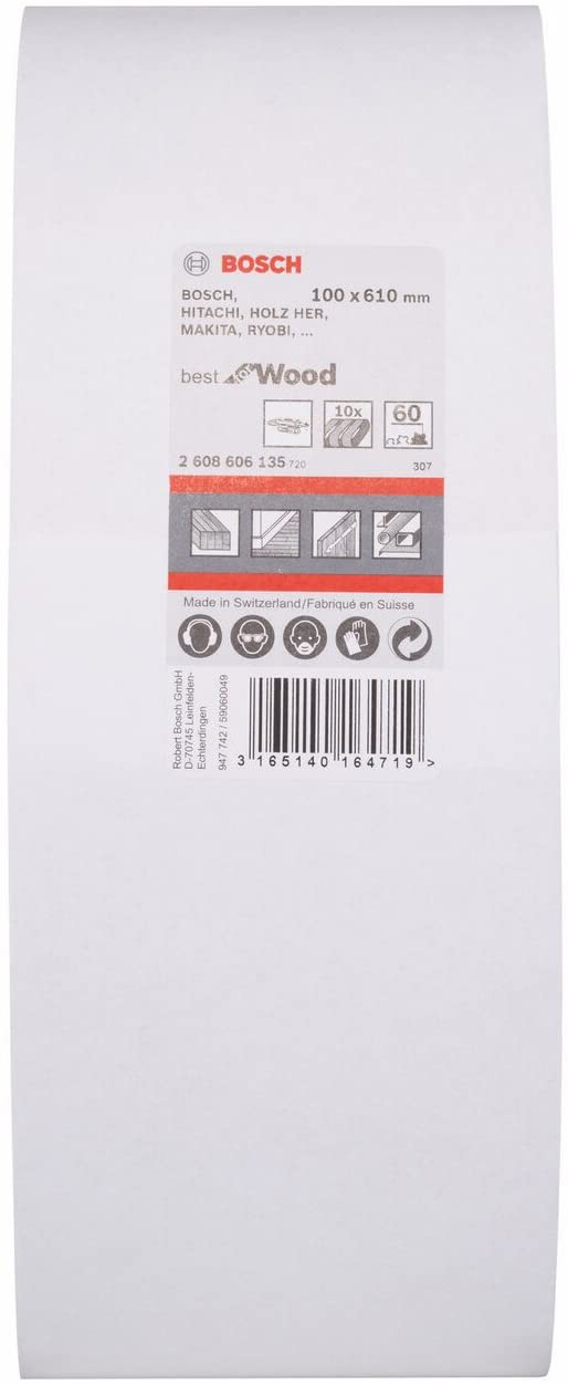 Bosch 10x PRO Paint on Wood and Hardwood X440 Sanding Belt for Sanders (for Paint on Wood Hardwood, 100 x 610 mm, Grit 60 - Image 2