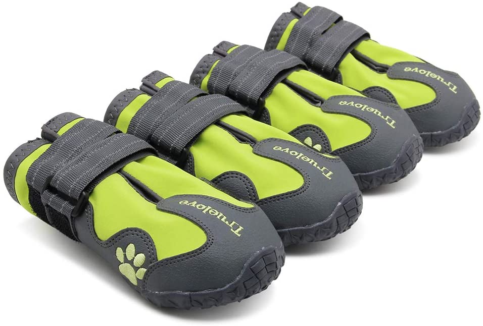MOKCCI Truelove Dog Boots Waterproof Dog Shoes with Reflective Straps for Small Medium Large Dog Outdoor, Green, 1#(Pack of 4) - Image 4