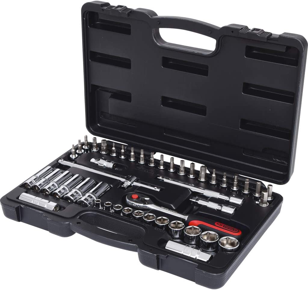 KS Tools 918.0846 3/8-inch Chrome+ Socket Set (46 Pieces), Rot, Schwarz, Variety pack