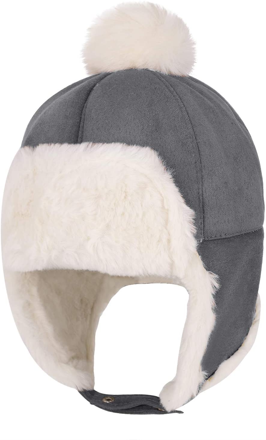 Faxianther Infants Winter Thermal Windproof Ushanka Russian Hat with Ear Flap Warm Cozy Plush Travel Outdoor Full Hood Hat Skull Cap Earflap Trapper Hats for Baby Girls Boys Toddlers