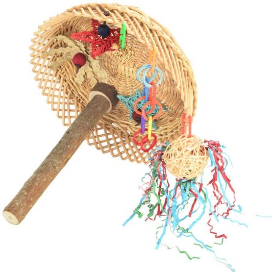 Parrot Essentials Busy Birdie Parrot Perch and Toy Playstation - Colourful Parrot Toy Activity - Encourages Mental, Physical Exercise - Non-Toxic Bird Toys for Budgie, Conure, Macaw, Other Pet Birds - Image 2