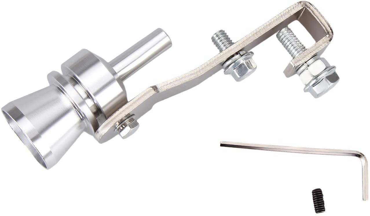 Universal Turbo Noise Sound Exhaust Muffler Pipe Whistle Blow off valve Silver M from Dromedary, M(25mm)