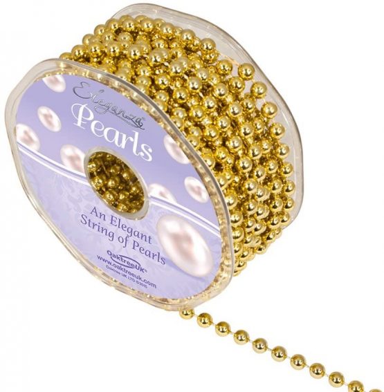 Eleganza Pearl Bead String 6mm x 10m Metallic Gold No. 65, 0.3x0.3x1.05 cm