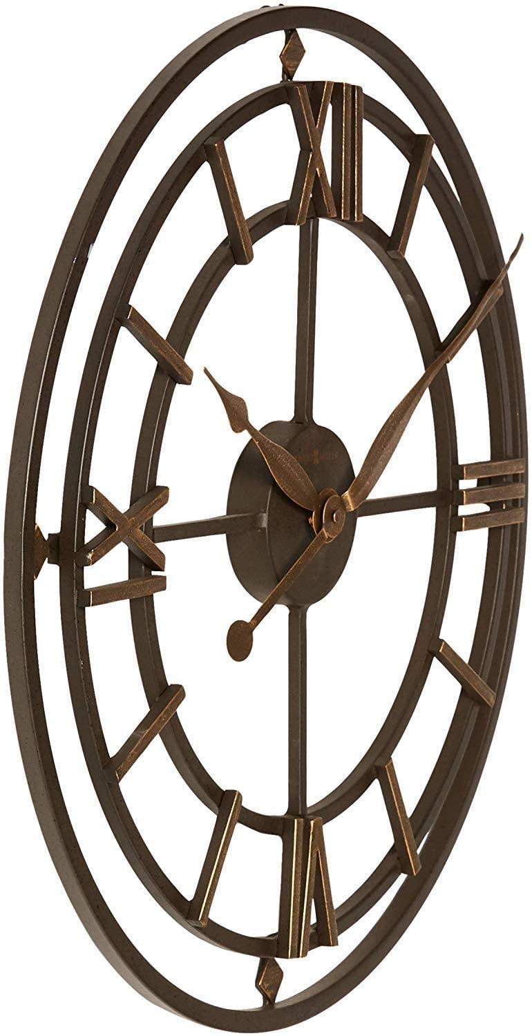 Howard Miller York Station Wall Clock 625-299, 21.25-Inch Wrought Iron, Aged Iron Finish, Gold-Finished Accents - Image 2