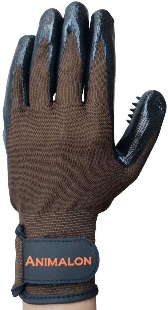 Animalon Rubber grooming glove (double pack) | innovative and practical fur changing aid for horses and dogs | rubber curry glove for horses especially when changing fur (XS) - Image 4