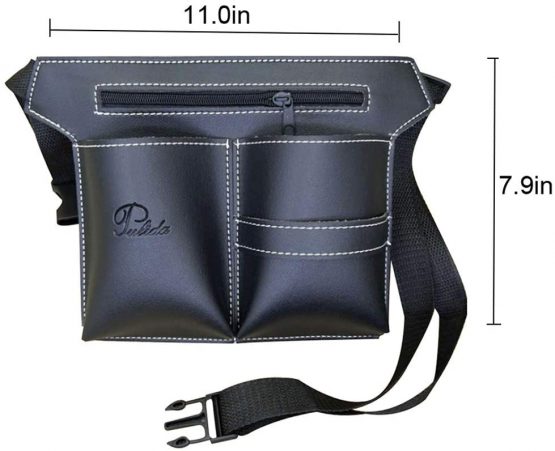 Hairdressing Pouch Belt Professional Multifunction Makeup Tool Bag Salon Holster Hair Scissors Kit Bag Shears Brushes Storage (Black) - Image 2
