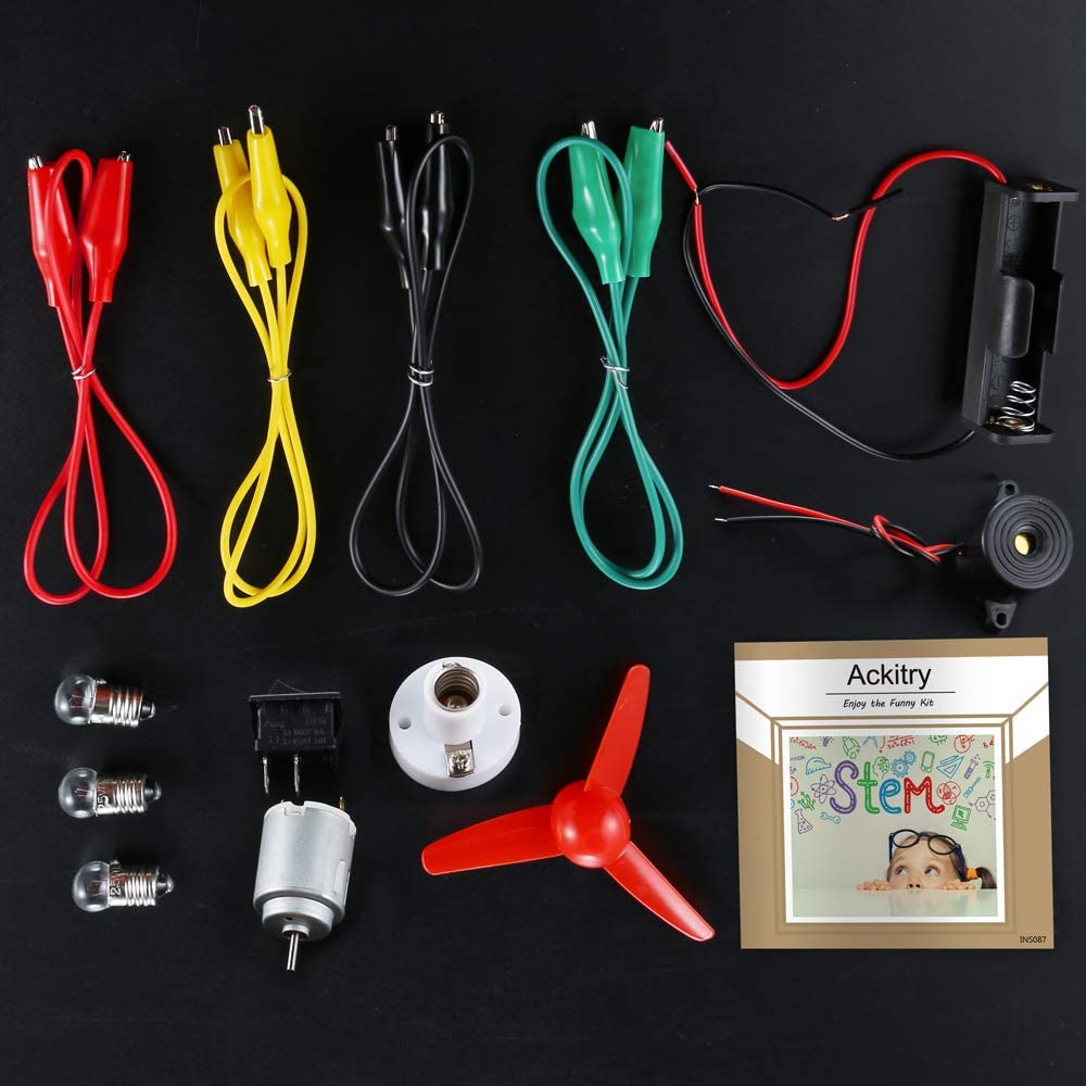 Ackitry Montessori Electric Circuit Motor Kit, DIY STEM Toys Education Learning Toys for Kids