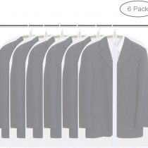 Vicloon Clothes Covers, 6Pcs Garment Covers EVA Dustproof Waterproof Anti-Moth Suit Covers with Zip Coat Covers for Clothes Suits Shirts Gowns and Dresses