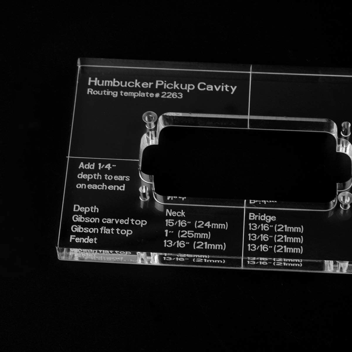Musiclily Pro CNC Accurate Acrylic Humbucker Pickup Routing Template for Electric Guitar Body, For Body - Image 3
