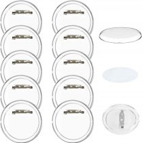FOGAWA 30Pcs Make Your Own Badges Making Kit Button Badges with Blank Precut Inserts Clear Acrylic Design Button Pin Badges Kit for DIY Children's Paper Crafts Clothes Bag Fillers