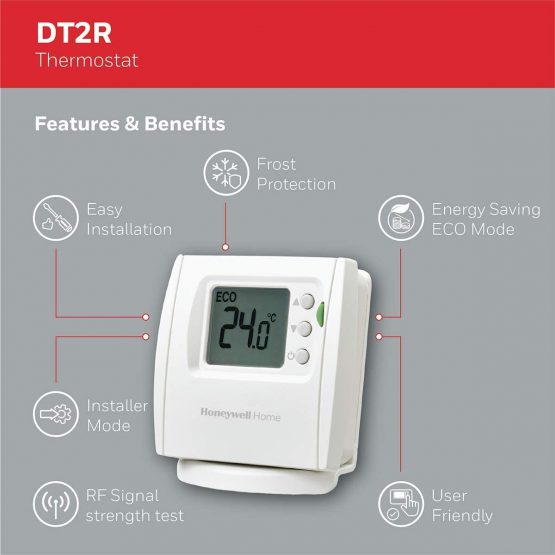 Honeywell Home THR840DEU DT2 Thermostat, White - Image 3
