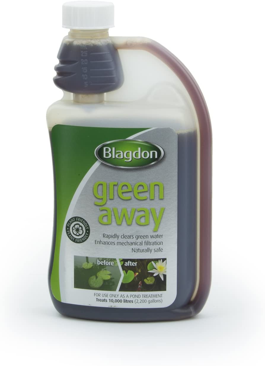 Blagdon Green Away Pond Water Treatment, Clears Green Water and Suspended Algae Particles, Natural, Plant Friendly