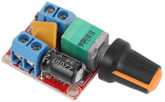 WINGONEER DC Motor Speed Control Driver Board 3V-35V 5A PWM Controller Stepless DC 3V 6V 12V 24V 35V Variable Voltage Regulator Dimmer Governor Switching Build with LED Indicator and Switch Function