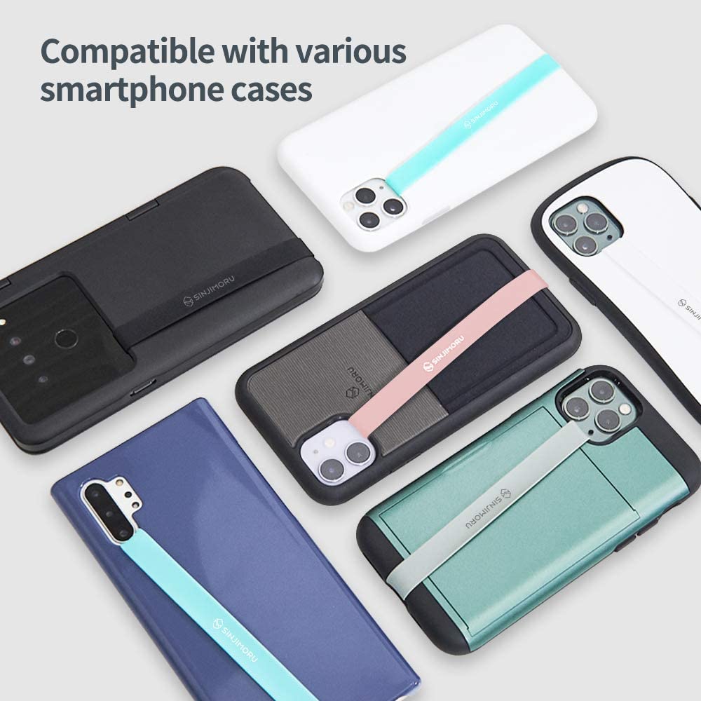 Ultra Slim Phone Loop Finger Holder, Sinjimoru Secure Strap as Mobile Grip Compatible with iPhone Case & Samsung Phone. Black - Image 4