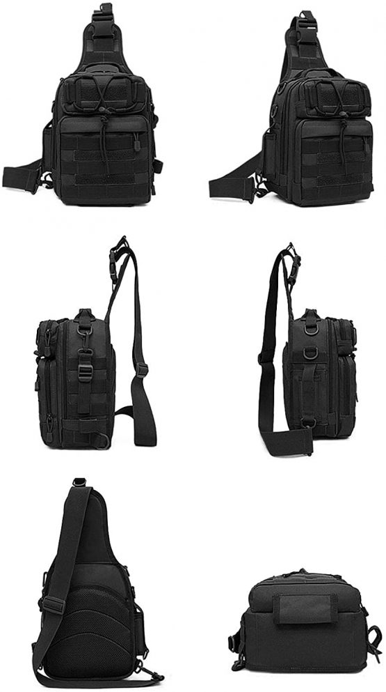 HUNTVP Tactical Sling Bag Pack Small Molle One Strap Daypack Shoulder Bag for Camping Hiking Cycling Outdoors - Image 4