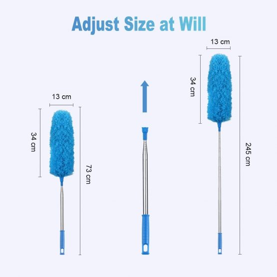 Vicloon Feather Duster Extendable, 100 Inches Microfiber Duster Cleaning Steel Telescopic Duster Feather Duster with Bendable and Window Slot Cleaning Brush Hand for Cleaning Ceiling Fans, Cars… - Image 3