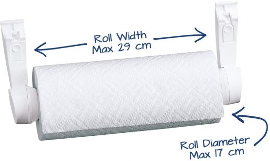 Leifheit Parat F2 ComfortLine Kitchen Roll Holder Wall Mounted Holder for Film, Foil and Kitchen Roll, Easy-Install Kitchen Roll Dispenser with Cutter - Image 2