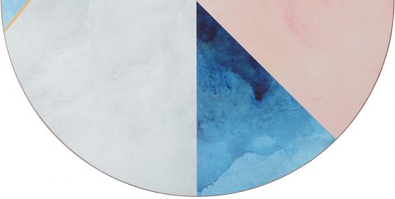 Creative Tops 5226190 'Geometric Palette' Printed Round Cork-Backed Placemats, 29 cm - Blue / Grey (Set of 4) - Image 3