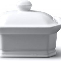 WM Bartleet & Sons 1750 T225 Butter/Terrine Dish with Lid, Porcelain, White