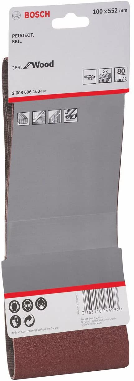 Bosch 3X PRO Paint on Wood and Hardwood X440 Sanding Belt for Sanders (for Paint on Wood Hardwood, 100 x 552 mm, Grit 80 - Image 3