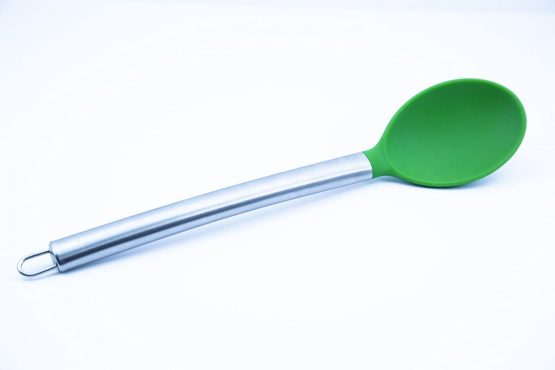 BEST Large Silicone Kitchen Mixing Serving Spoon by Chef Frog - For Home or Professional Use - Features our "Stay-Cool" Stainless Steel Handle - Image 3