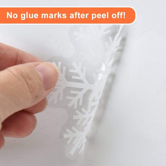 NOCHME Snowflake Window Stickers, 108 PCS Static Snow Flakes Window Clings for Glass Door, Christmas Snowflakes Window Display Decorations, Static PVC Stickers, White - Image 4