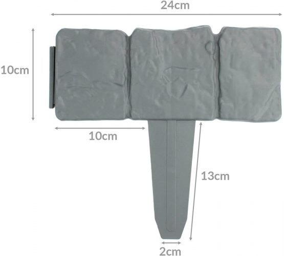 5M Grey Stone Effect Lawn Edging | Plant Bordering | Cobblestone Garden Border | Flower Bed & Grass | 20 Pieces | Pathway & Fence Edges | Pukkr - Image 4