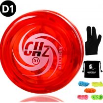 MAGICYOYO Professional Yoyo Beginners D1 GHZ, Responsive Yoyo for Kids Looping Yoyo, with 5 Yoyo Replacement Strings, Glove, Yo-yo Bag (Red)