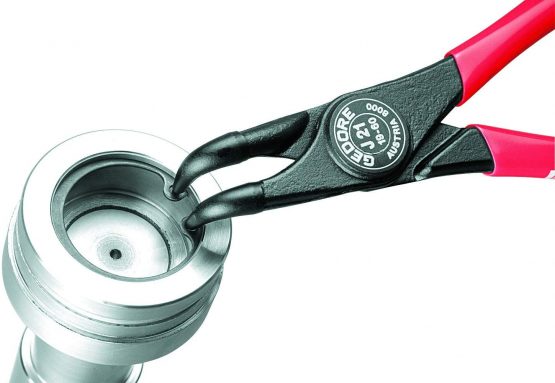 GEDORE Circlip pliers for inner circlips, 90° angled, Shaft dia. 19-60 mm, Tip dia. 1.8 mm, Steel, 8000 J 21