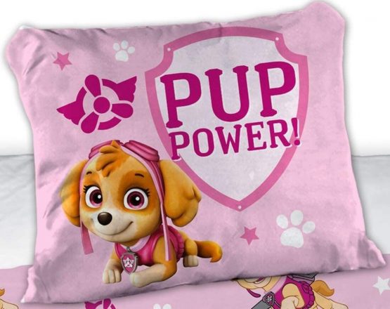 Paw Patrol Girls' bed linen, children's bed linen, cotton bed linen, pink, PUP power, reversible bed linen, pillowcase 40 x 60 cm, duvet cover 100 x 135 cm. - Image 2