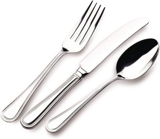 Classic Bead Table Forks, 18/0 Stainless Steel, Mirror Finish - Everyday Parish Cutlery (Pack of 12) - Image 2
