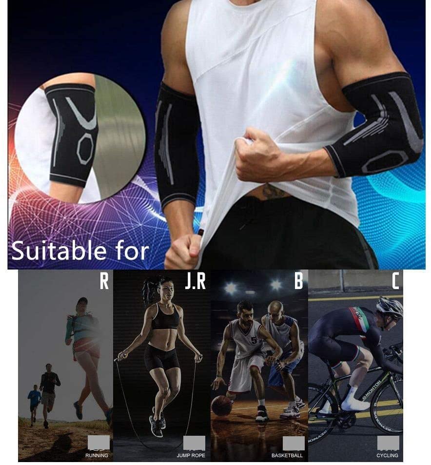Hually Elbow Support, 1 Pair Elbow Brace, Compression Arm Sleeve for Women and Men Tendonitis Arthritis Tendonitis - Image 3