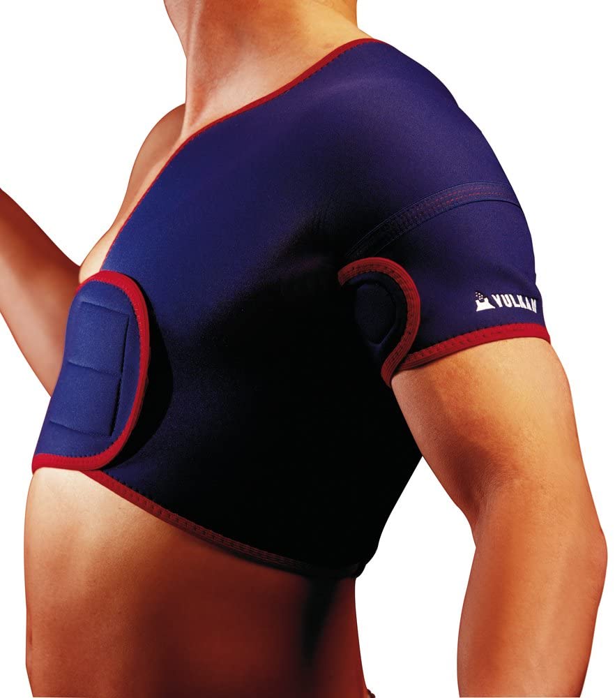 Vulkan Classic Shoulder Support Left X-Large, Navy Blue/Red, Left - X-Large