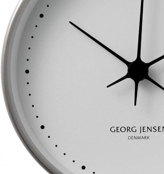 Georg Jensen Wall Clock with White Dial, Stainless Steel and ABS Plastic, 22cm by Henning Koppel - Image 2