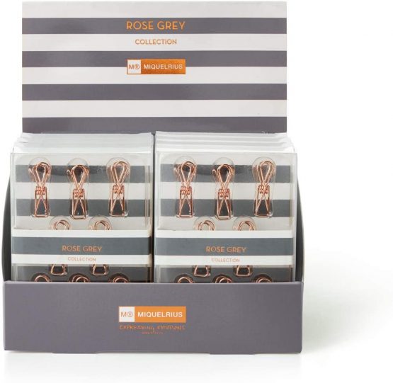 MIQUELRIUS 17188 – Copper Tongs, 8 Units Per Pack, Rose Grey Model, 16 Pieces