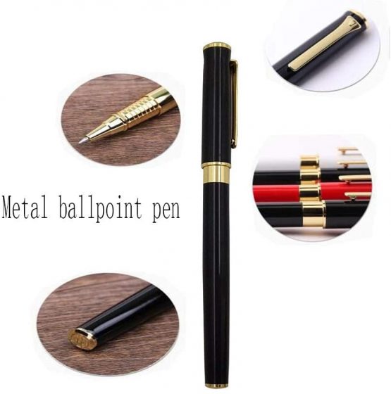 Accod Metal Signature Pen Writing Smooth Black Ink Ballpoint Pen Business Gift Pen with Two 0.5mm Refills Gift Box for Women or Man (Red) - Image 3