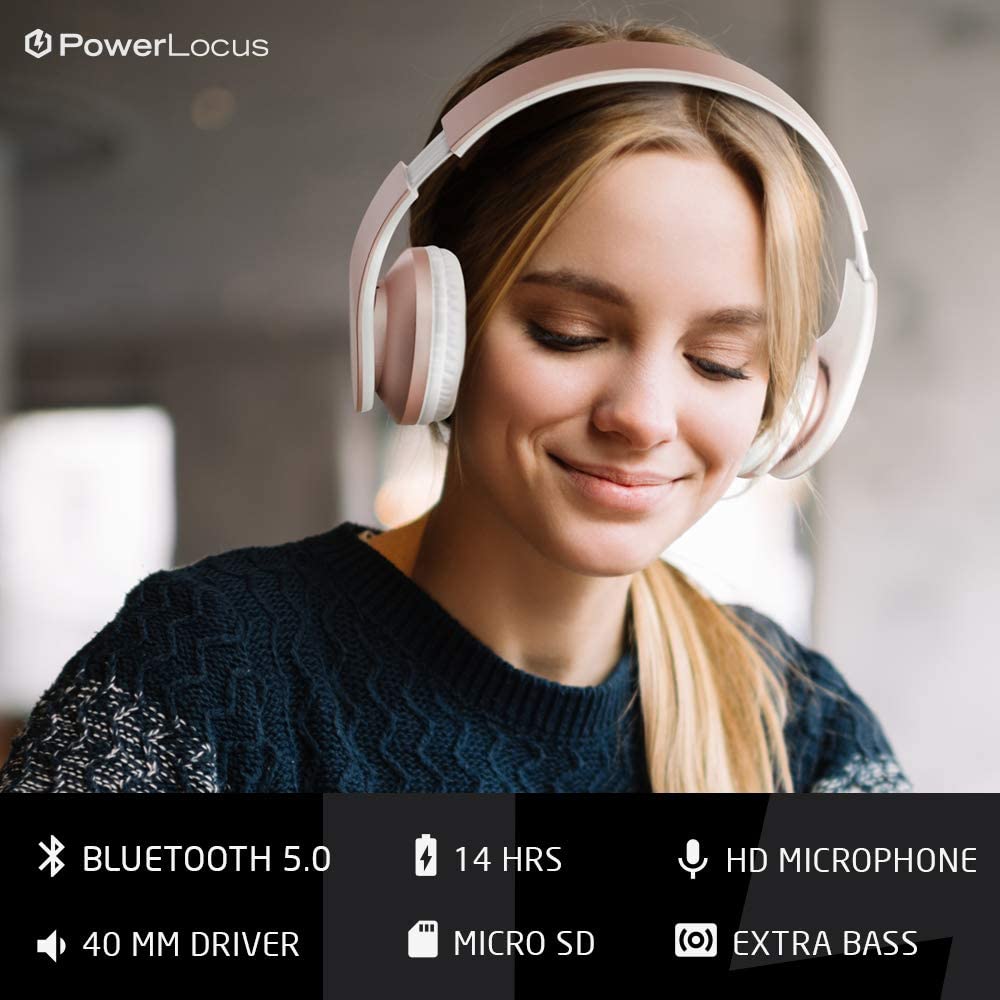 PowerLocus Wireless Bluetooth Over-Ear Stereo Foldable Headphones - Image 3