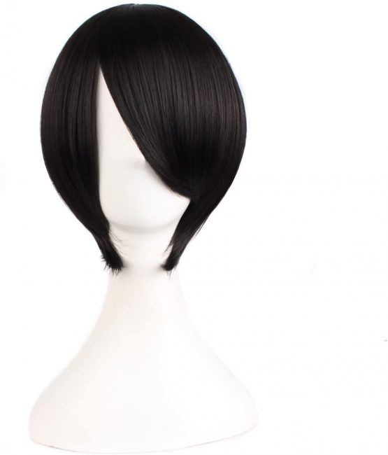 MapofBeauty Short Straight Cosplay Costume Wig Party Wig (Black)