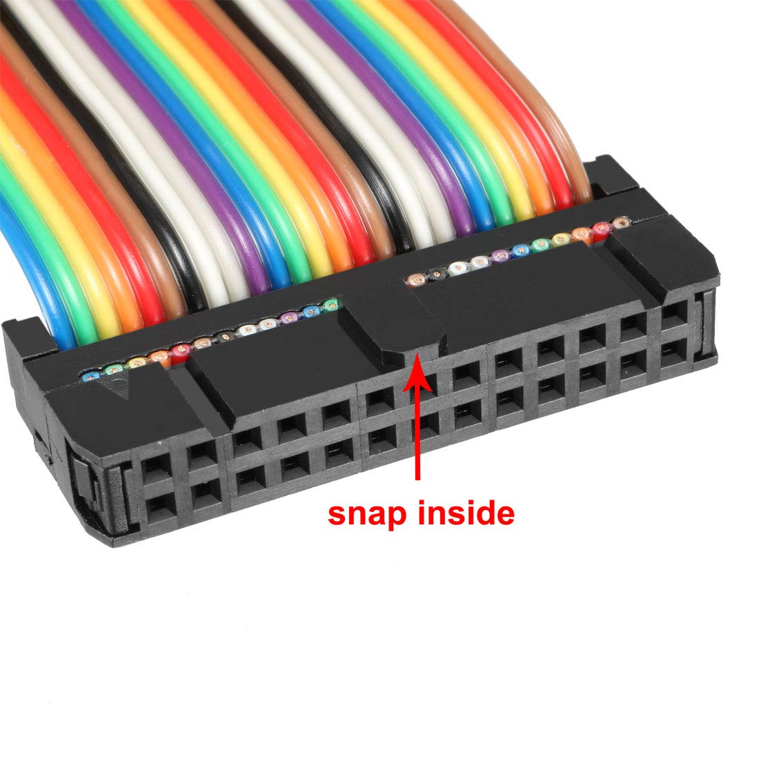 sourcing map IDC Rainbow Wire Flat Ribbon Cable 26 Pins 66cm Length 2.54mm Pitch 2pcs Type-B, 26P-66cm 2pcs - Image 4