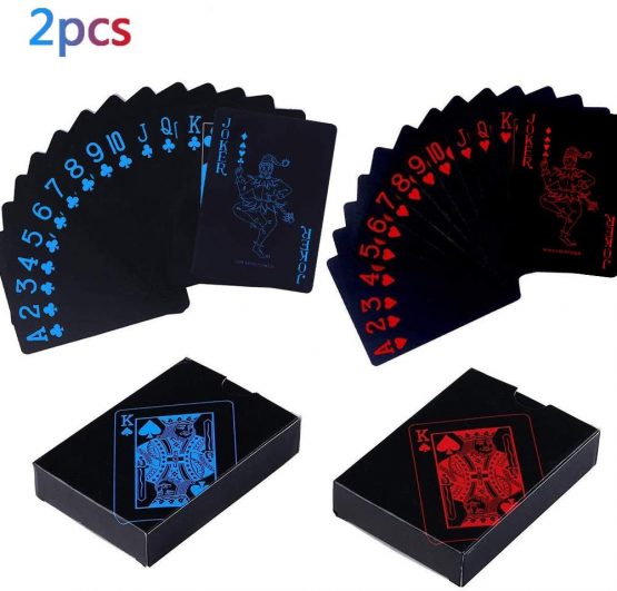 BETOY Poker Playing Cards 2 Pack 54 Pieces Waterproof PVC Multipack Poker Playing Cards Set Classic Magic Tricks Tool for Party and Game